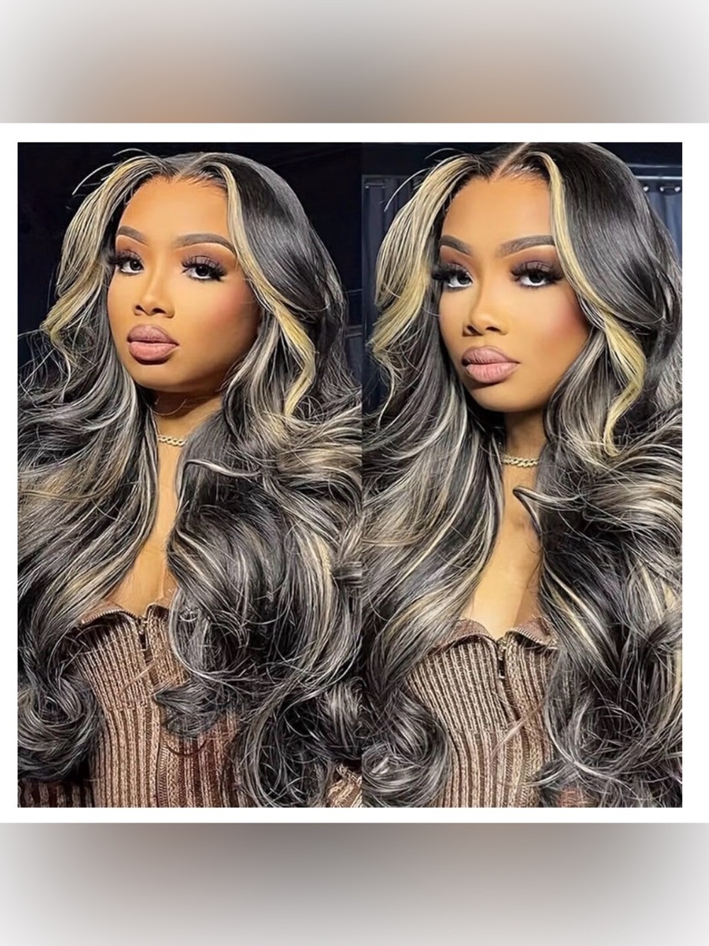 Chic 26 Inch Pre-Plucked 1B/27 Ombre Balayage Lace Front Wig Human Hair